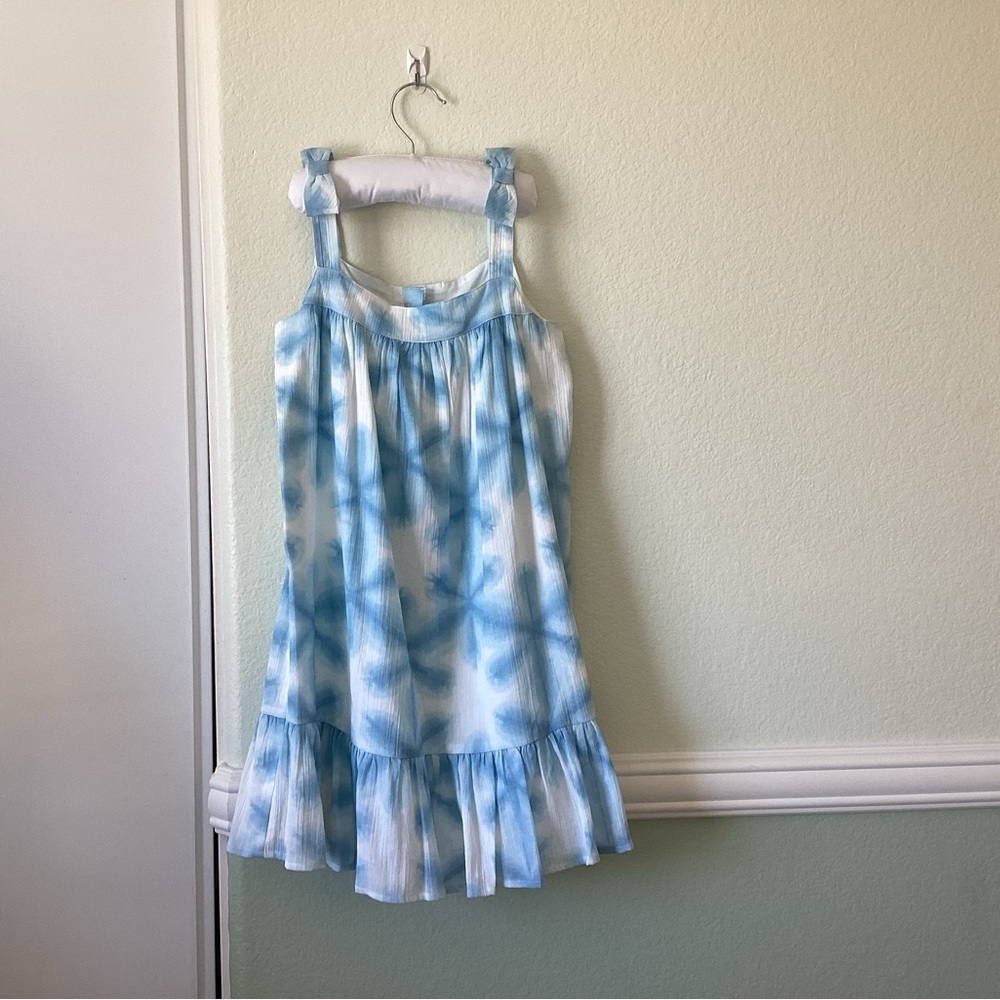 Girls Janie and Jack Blue and White Dress (Size 10)
